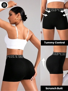 Short de yoga sans couture pour femme avec contrôle du ventre et effet liftant
