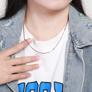 Elegant rose gold snake chain necklace for women worn on neck for minimalist style