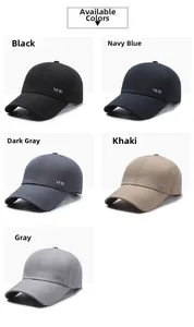 Detailed grid view of lightweight breathable baseball caps in five classic colors