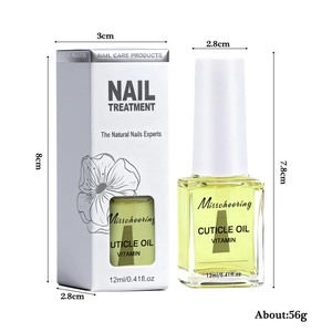 Nail nutrition cuticle oil with vitamin in glass bottle and packaging box set