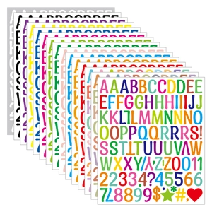 Set of 1-inch colorful alphabet vinyl stickers for DIY crafts and kitchen labels