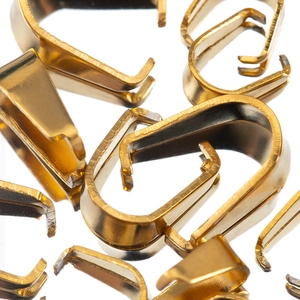 Bélières en acier inoxydable doré poli pour la fabrication de bijoux DIY