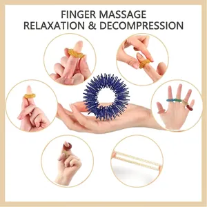 Mini spring finger massage ring set for stress relief and relaxation therapy