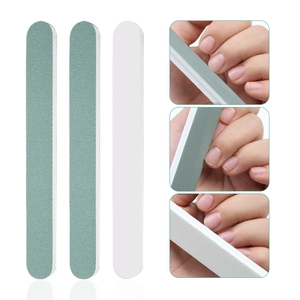 Double Sided Nail Buffing Strip Green White Polishing File Sponge Grinding Block Manicure Pedicure Tools