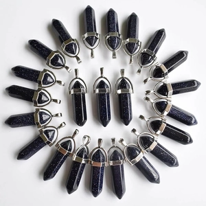 Zeshoekige Kristallen Pilaar Hanger Natuursteen Edelsteen Met Metalen Kap Voor DIY Ketting
