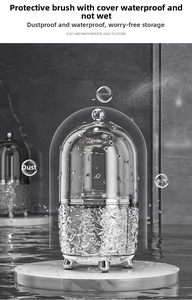 Waterproof and dustproof transparent makeup brush holder with elegant wave texture