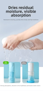 Strong water absorption test of disposable thickened cotton towel with 500ml beaker