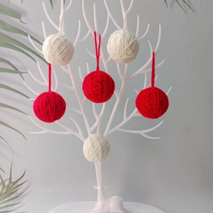 Christmas Yarn Ball Ornaments Handmade Wool Knitted Hanging Balls For Tree DIY Garland Home Decor Nordic Style