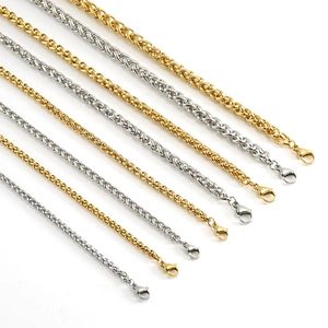Men's 18K gold and silver stainless steel keel chain necklaces with lobster clasp