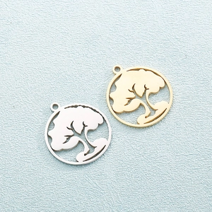 Golden and silver hollow tree of life pendants made of durable stainless steel