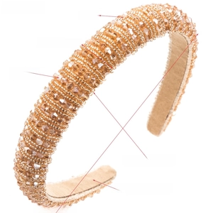 Champagne baroque crystal headband with handmade rhinestones for a vintage luxury look