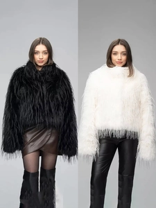 Women Faux Fur Jacket Shaggy Long Pile Coat Winter Warm Thick Long Sleeve Outerwear Fashion Ladies