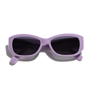 Retro oversized square purple sunglasses with dark lenses for men and women