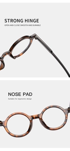 Detail view of strong hinges and ergonomic nose pads on retro tortoiseshell glasses