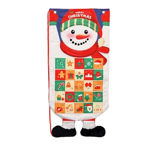 Christmas snowman advent calendar hanging cloth with 24 small pockets for countdown