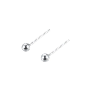 Minimalist 925 sterling silver ball stud earrings with polished mirror finish for women