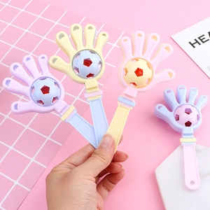 Hand Clapper Toy Macaron Plastic Palm Shaped Rattle Bell Football Center For Baby Party Favor Kids