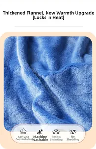 Gros plan sur la texture épaisse du flanelle bleue montrant le pelucheux et lavable en machine