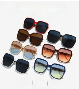 Selection of trendy square oversized sunglasses in assorted gradient color frames