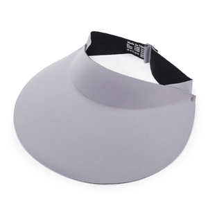 Foldable grey seamless sun visor hat for women with adjustable buckle and wide brim