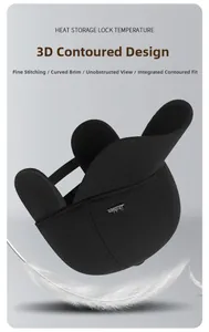 Close-up of thermal earmuff baseball cap with 3D tailoring and heat storage features