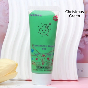 Macro detail of 50ml Christmas Green simulation cream glue for DIY phone case crafting