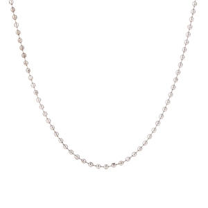 Polished stainless steel ball chain necklace for men and women with a minimalist round tag
