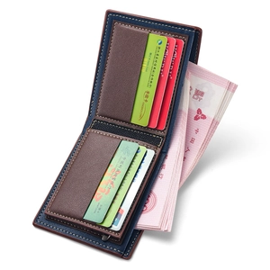 Detail view of bi-fold wallet interior showing multiple card slots and cash compartment