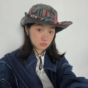 Ethnic Style Outdoor Bucket Hat For Women Men Sun Protection Wide Brim Western Cowboy Hat Hiking Camping Beach Shade Hat