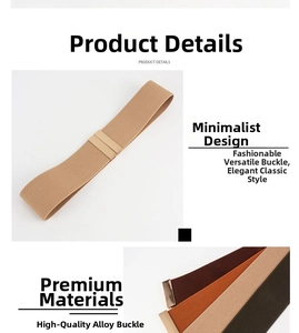 Detail of high-elasticity waist belt with premium alloy buckle in multiple colors