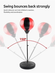 Detail showing 150 degree swing and fast bounce back of the standing boxing ball