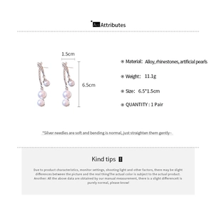 Spécifications détaillées de taille pour boucles d'oreilles météore à pampilles