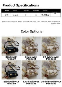 Specifiche dettagliate sulle dimensioni per borsa a tracolla da donna con pesi e misure