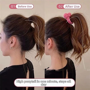 Before and after comparison of high ponytail hair ring for volume and lift