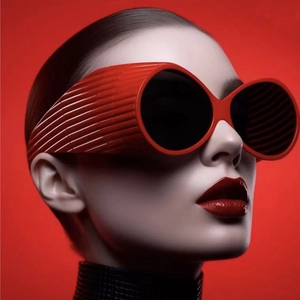 Oversized Round Sunglasses PC UV400 Retro Y2K Style Ribbed Texture Streetwear Fashion Eyewear Women