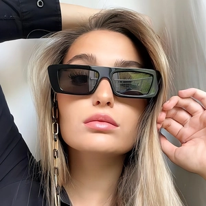 Retro Rectangular Sunglasses PC Frame AC Lens UV400 Protection Wide Leg Trendy Eyewear For Men Women Y2K Outdoor Fashion