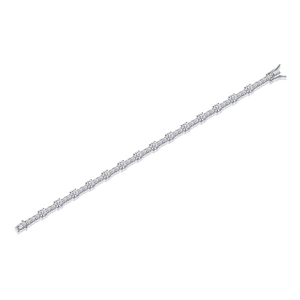 Elegant S925 sterling silver tennis bracelet with shimmering moissanite and round cut stones