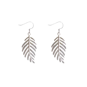 Elegante silberne Blattohrhänger mit minimalistischem Naturdesign für Frauen Schmuck