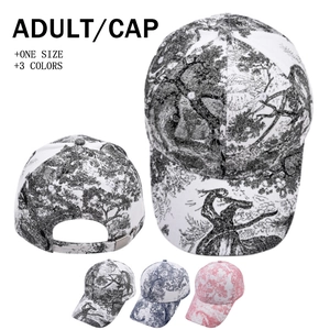 Toile De Jouy Baseball Cap Cotton Canvas Adjustable Vintage French Pastoral Landscape Print Sun Hat For Women