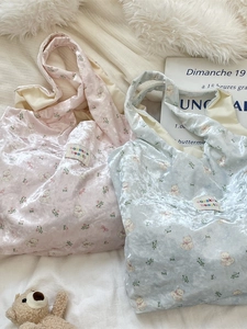 Borse tote in velluto rosa e blu con stampe di orsetti e finitura setosa lucida da donna