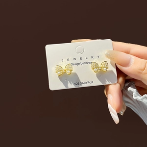Elegant gold butterfly pearl earrings with 925 silver needles for women stylish jewelry