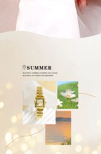Detailed view of elegant gold square watch with roman numerals and metal link strap