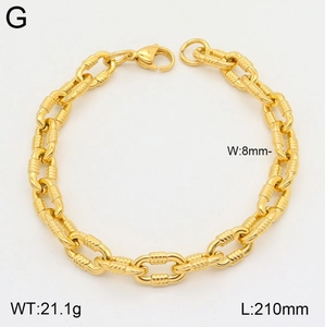 Chunky gold 18K plated stainless steel U-shaped chain bracelet for women 8mm wide