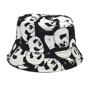 Chapeau bob réversible avec motif panda mignon pour protection solaire en plein air