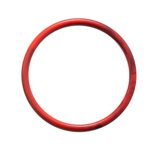 Bracelet jonc minimaliste en acrylique rouge à texture marbrée et finition polie