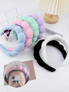 Cloud twist sponge headband set in six colors for washing face and skincare routines