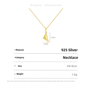 Detailed view of S925 sterling silver envelope pendant necklace with micro-set zircon stone