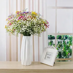 Artificial Gypsophila Baby's Breath Flowers Plastic Multi Branch Bouquet Home Wedding Decor Photography Props Aesthetic