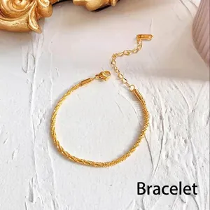 Simple Starry Sky Stainless Steel Bracelet For Women Vacuum Gold Plated Fine Braided Chain Bracelet Elegant Jewelry