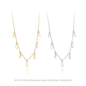 925 Sterling Silber Halskette Mit Kleinen Blatt Anhängern Minimalistische Schlüsselbein Kette Schmuck Für Damen Elegantes Geschenk